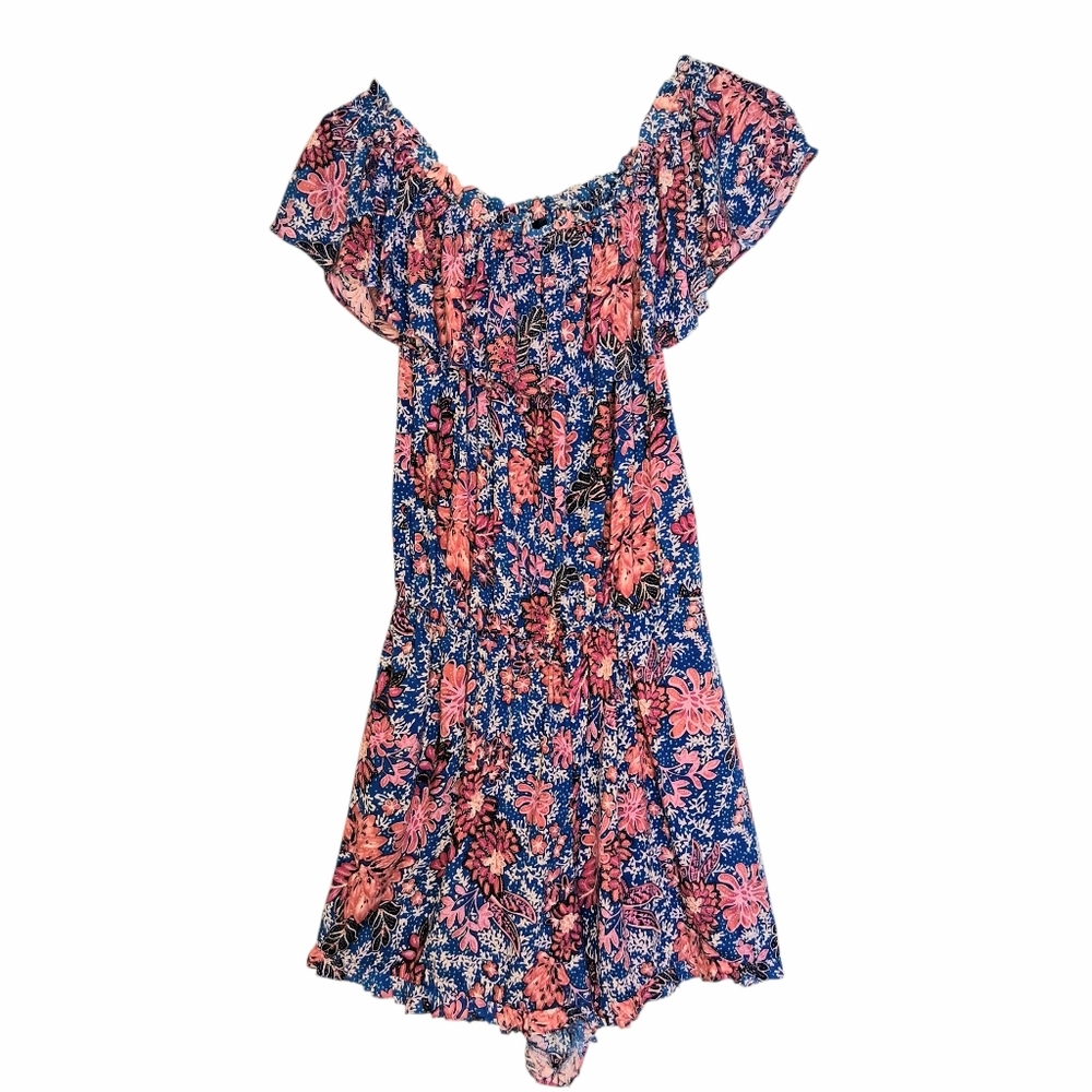 RACHEL Rachel Roy Off-shoulder  Multicolor Floral Shorts Romper Sz Med